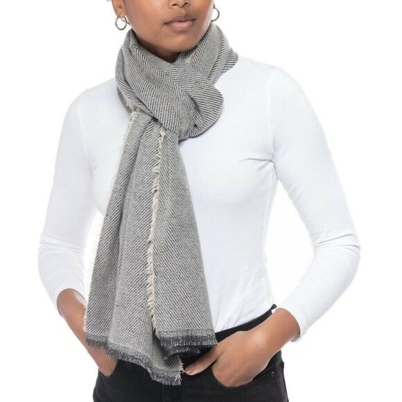 INC International Concepts Two-Tone Textured Shine Wrap Scarf Black, NWT - Picture 1 of 3